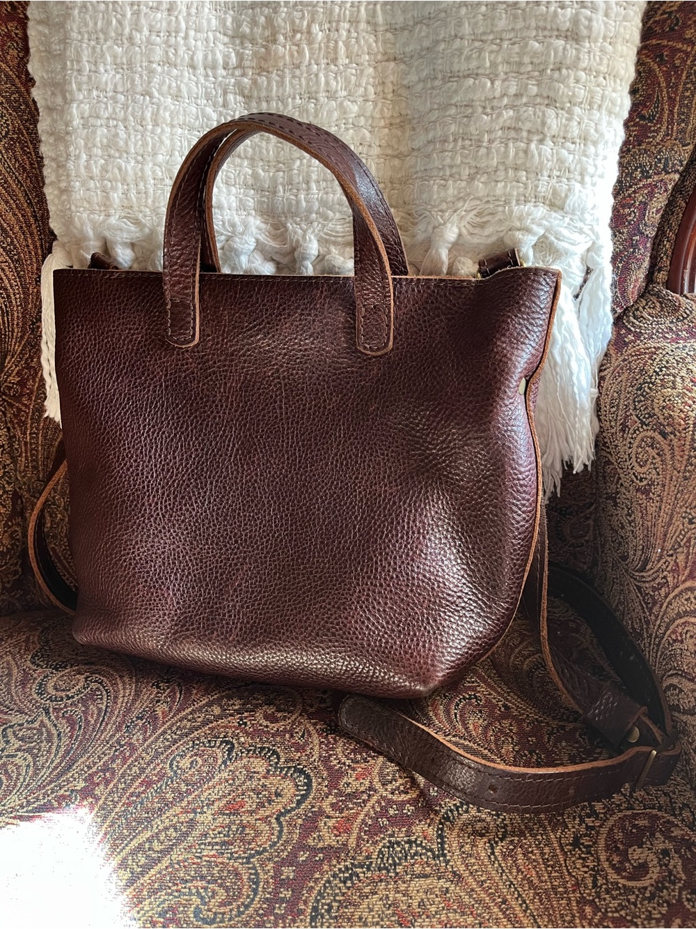 Portland Leather Crossbody Brown Bag - Picture 3 of 7
